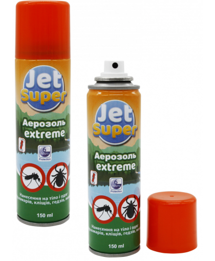 ДЖЕТ СУПЕР Extreme  Аерозоль від комарів 150ml  6 годин