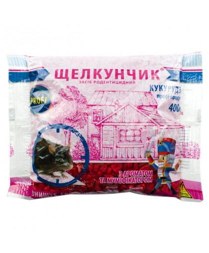 ЩЕЛКУНЧИК КУКУРУДЗА ВІД ЩУРІВ І МИШЕЙ ПРОФІ-ПРОДУКТ 400 Г