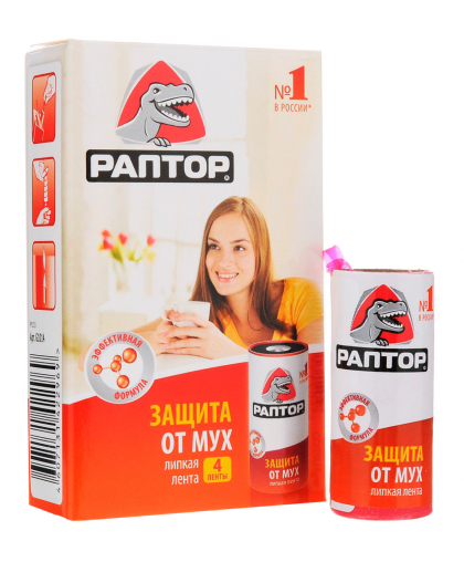 РАПТОР 4 шт  липкая лента для мух 